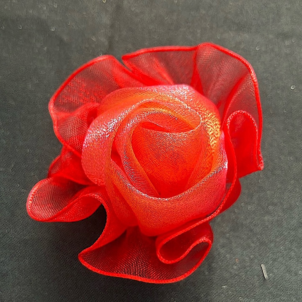 Elegant Red Fabric Rose Accessory